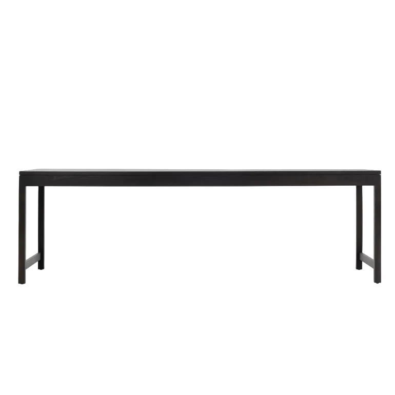 Black rectangular table on a white background