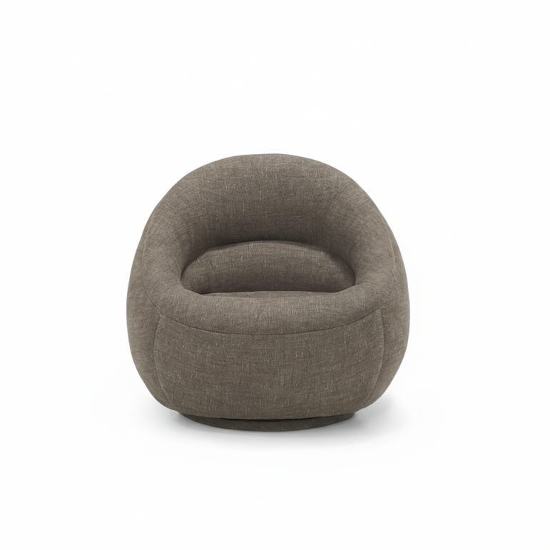 Brown textured armchair on a white background