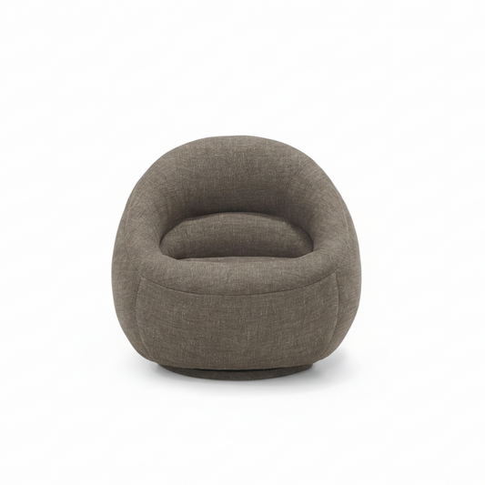 Brown textured armchair on a white background