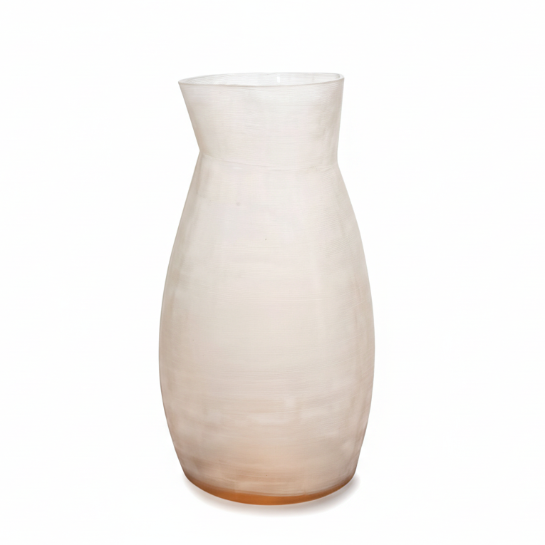 White ceramic vase on a white background