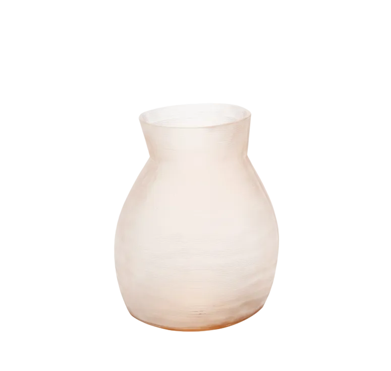 Beige ceramic vase on a white background