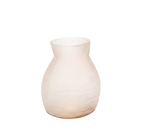 Beige ceramic vase on a white background