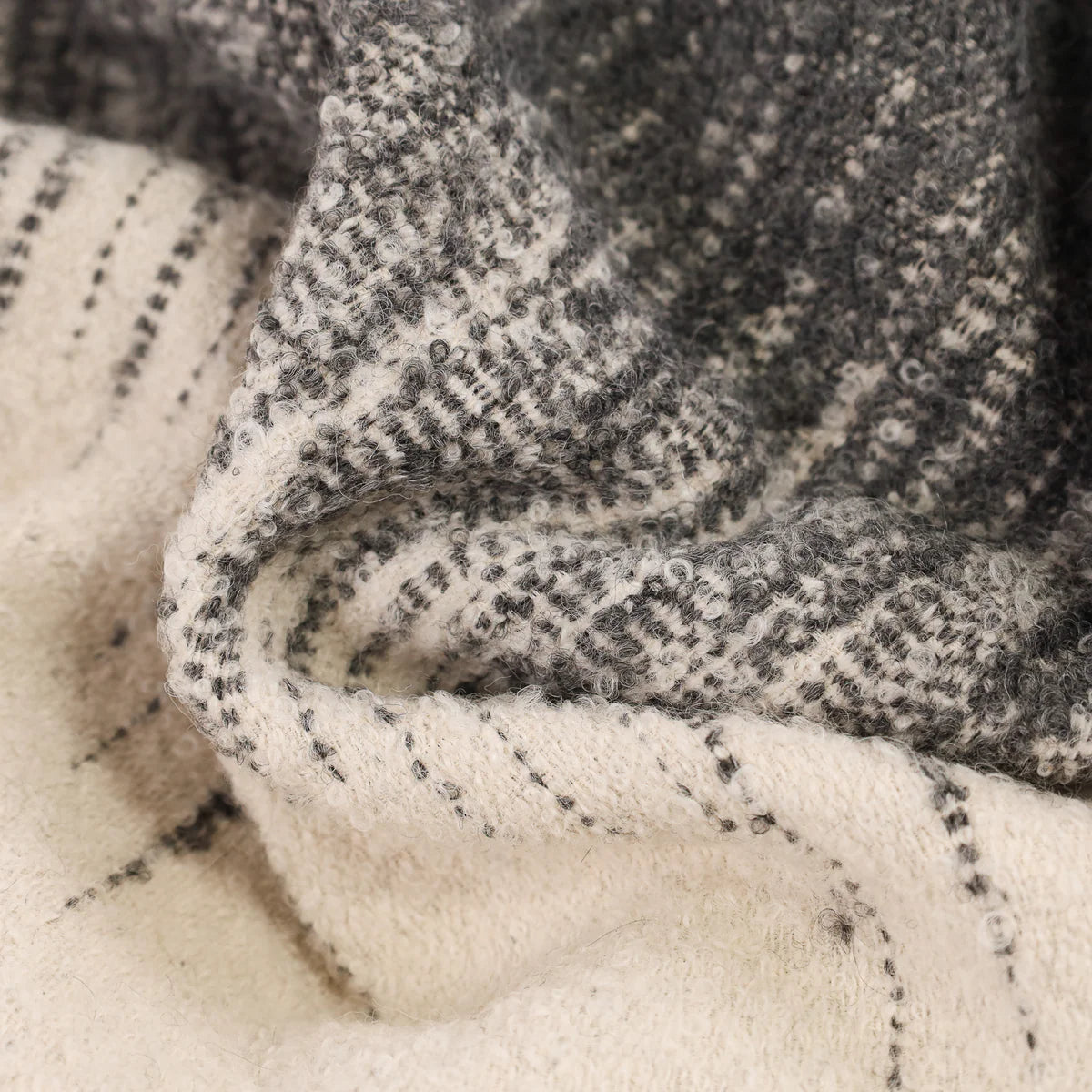 Vasarely Throw White & Charcoal - 1010 on Orange