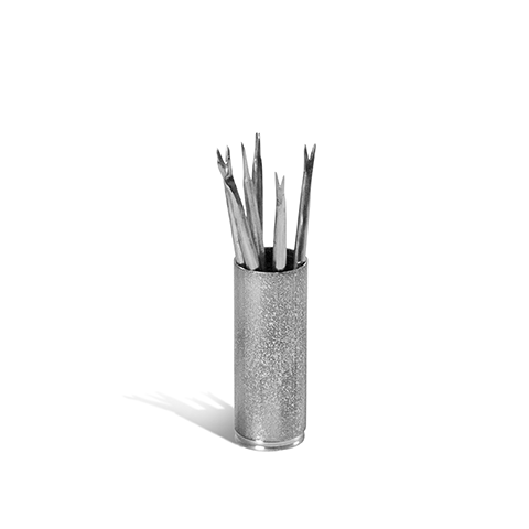 Classic Slate Stainless Olive Picks & Holder